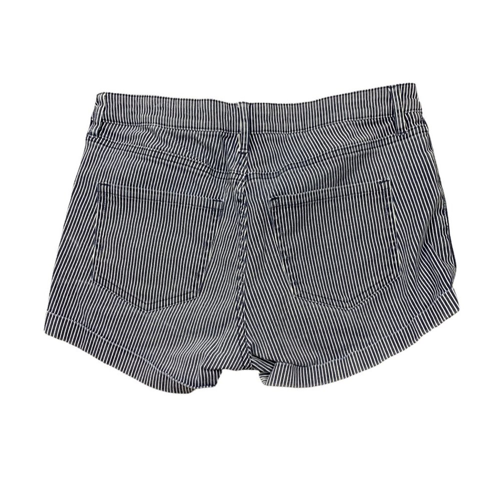 H & M 6 Shorts Navy Blue White Stripe Mini 29" X 2" - Picture 2 of 4